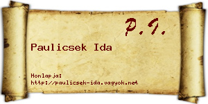 Paulicsek Ida névjegykártya